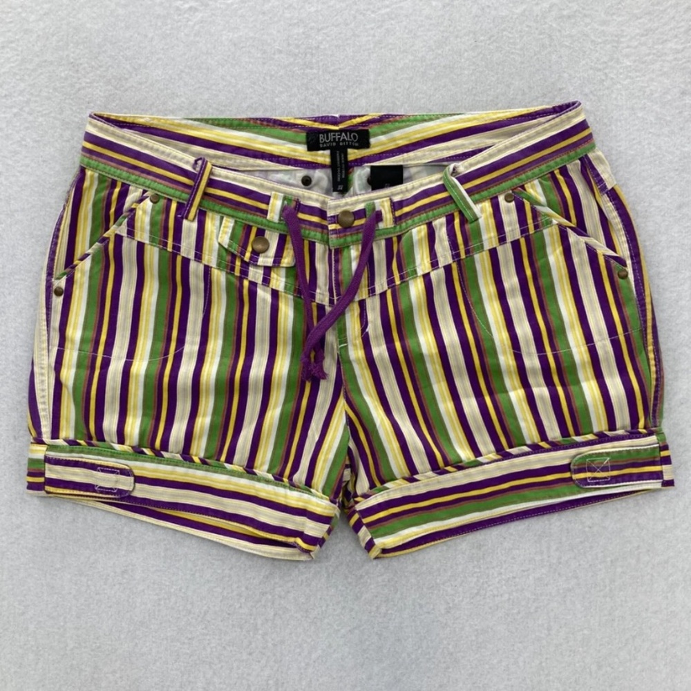 Buffalo David Bitton 31 10/12 Large Women's Multicolor Striped Shorts summer